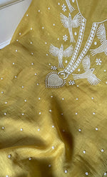将图像加载到图库查看器中, Chidiya Women's Lakhnavi Handcrafted Mul Chanderi Unstitched Chikankari Full Suit Material - HONC0330315