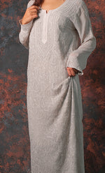 Load image into Gallery viewer, Fareeha Women's Lakhnavi Handcrafted Viscose Georgette Chikankari Kurti - HONC0318839