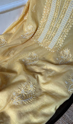 将图像加载到图库查看器中, Women's Lakhnavi Handcrafted Mul Chanderi Chikankari Full Suit Material - HONC0260946