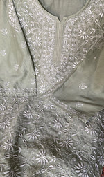 Load image into Gallery viewer, Women's Lakhnavi Handcrafted Chanderi Silki Semi - Stitched Kurta And Dupatta Set - HONC0371447