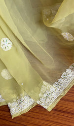 将图像加载到图库查看器中, Women's Lucknowi Handcrafted Faux-Georgette Chikankari Saree - HONC0228971