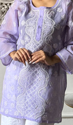 Load image into Gallery viewer, Women's Lakhnavi Handcrafted Cotton Chikankari Top - HONC0347236