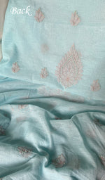 Load image into Gallery viewer, Zoha Women's Lakhnavi Handcrafted Mul Chanderi Unstitched Kurta And Dupatta Set- HONC0365498