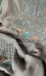 将图像加载到图库查看器中, Women's Lakhnavi Handcrafted Mul Chanderi Unstitched Kurta And Dupatta Set- HONC0307471