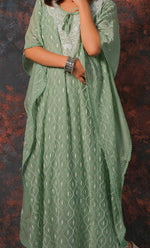 Load image into Gallery viewer, Rabia Women's Lucknowi Handcrafted Mul chanderi Chikankari Kaftan - HONC0313259