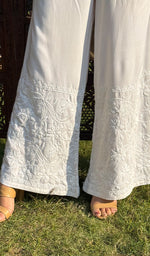 Load image into Gallery viewer, Women's Lucknowi Handcrafted Rayon Chikankari Palazzo - HONC0254863
