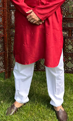 Load image into Gallery viewer, Men's Lucknowi Handcrafted Cotton Chikankari Kurta - HONC0324707