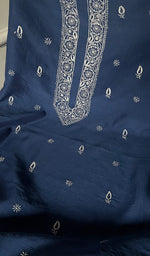 Load image into Gallery viewer, Lucknowi Handcrafted Maheshwari Mul Chanderi Chikankari Unstitched Men's Kurta Fabric - HONC0274612