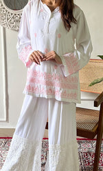 Load image into Gallery viewer, Women's Lakhnavi Handcrafted Modal Cotton Chikankari Top - HONC0308838