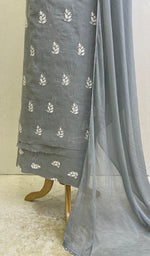 Load image into Gallery viewer, Women's Lakhnavi Handcrafted Cotton Chikankari Suit Materia- HONC157382