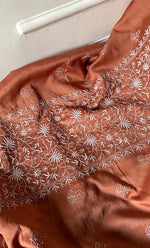 将图像加载到图库查看器中, Women's Lucknowi Handcrafted Chanderi Silk Unstitched Chikankari Full Suit Material - HONC0253703