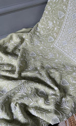 Load image into Gallery viewer, Women's Lakhnavi Handcrafted Maheshwari Mul Chanderi Unstitched Kurta And Dupatta Set - HONC0296171