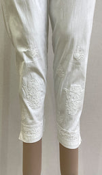 Load image into Gallery viewer, Women's Lakhnavi Handcrafted Cotton Chikankari Pant - HONC0166245