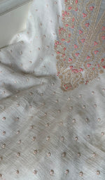 将图像加载到图库查看器中, Women's Lakhnavi Handcrafted Mul Chanderi Unstitched Kurta And Dupatta Set - HONC0279816