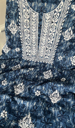 将图像加载到图库查看器中, Women's Lakhnavi Handcrafted Cotton Chikankari Unstitched Kurti Fabric - HONC0268843