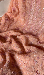 将图像加载到图库查看器中, Women's Lakhnavi Handcrafted Mul Chanderi Unstitched Kurta And Dupatta Set - HONC0280848
