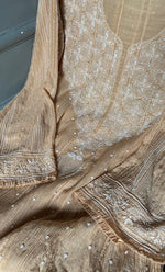 Load image into Gallery viewer, Women's Lakhnavi Handcrafted Mul Chanderi Semi - Stitched Kurta And Dupatta Set- HONC0310230