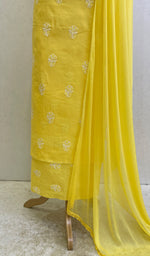 将图像加载到图库查看器中, Women's Lakhnavi Handcrafted Cotton Chikankari Suit Materia- HONC0157389