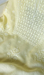 将图像加载到图库查看器中, Women's Lakhnavi Handcrafted Mul Chanderi Chikankari Full Suit Material - HONC0279284