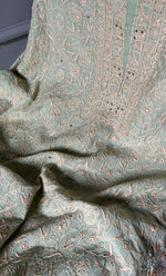 Load image into Gallery viewer, Women's Lakhnavi Handcrafted Mul Chanderi Unstitched Kurta And Dupatta Set- HONC0280882