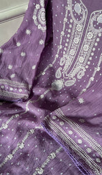 将图像加载到图库查看器中, Hana Women's Lakhnavi Handcrafted Mul Chanderi Semi - Stitched Kurta And Dupatta Set - HONC0290063