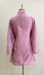将图像加载到图库查看器中, Fiza Women's Lakhnavi Handcrafted Chanderi Silk Semi- Stiched Chikankari Top - HONC0191713