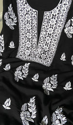 将图像加载到图库查看器中, Simran Women's Lakhnavi Handcrafted Modal Cotton Chikankari Unstitched Kurti Fabric - HONC0261085