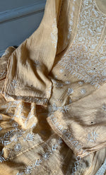 Load image into Gallery viewer, Women's Lakhnavi Handcrafted Mul chanderi Semi -Stitched Kurta And Dupatta Set - HONC0284743