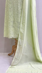 Load image into Gallery viewer, Women&#39;s Lakhnavi Handcrafted Viscose Georgette Chikankari Full Suit Material - HONC0168481
