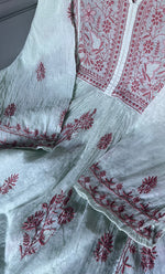 Load image into Gallery viewer, Women's Lakhnavi Handcrafted Mul chanderi Semi -Stitched Kurta And Dupatta Set - HONC0276225