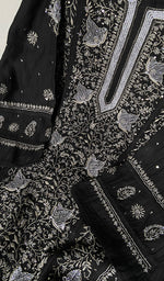 Load image into Gallery viewer, Women's Lakhnavi Handcrafted Mul Chanderi Semi - Stitched Kurta And Dupatta Set - HONC0261772