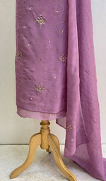 Load image into Gallery viewer, Women&#39;s Lakhnavi Handcrafted Viscose Georgette Chikankari Full Suit Material - HONC0149824
