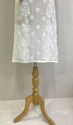 将图像加载到图库查看器中, Women's Lakhnavi Handcrafted Viscose Georgette Chikankari Kurti - HONC0207815