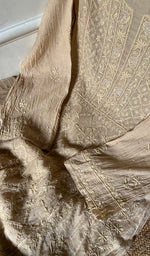 将图像加载到图库查看器中, Women's Lakhnavi Handcrafted Mul Chanderi Chikankari Semi Stitched Anarkali And Dupatta Set- HONC0286668