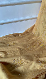 Load image into Gallery viewer, Women's Lakhnavi Handcrafted Mul Chanderi Unstitched Chikankari Full Suit Material - HONC0328108