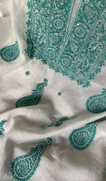 Load image into Gallery viewer, Women's Lakhnavi Handcrafted Mul Chanderi Unstitched Kurta And Dupatta Set - HONCO278136
