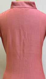 将图像加载到图库查看器中, Fiza Women's Lakhnavi Handcrafted Chanderi Silk Semi- Stiched Chikankari Top - HONC0227626