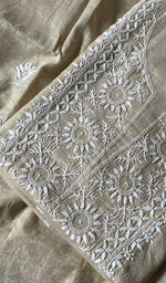Load image into Gallery viewer, Women's Lucknowi Handcrafted Tissue Chanderi Chikankari Kurta And Dupatta Set - HONC0242482