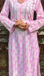 Load image into Gallery viewer, Sona Women's Lucknowi Handcrafted Cotton Chikankari Kurti - HONC0203619