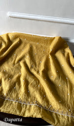 Load image into Gallery viewer, Chidiya Women's Lakhnavi Handcrafted Mul Chanderi Unstitched Chikankari Full Suit Material - HONC0320726