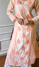 将图像加载到图库查看器中, Women's Lucknowi Handcrafted Chanderi Chikankari Kurti - HONC0285463
