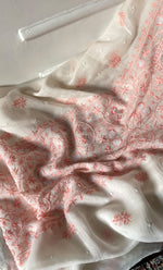 Load image into Gallery viewer, Women's Lakhnavi Handcrafted Unstitched Mul Chanderi Kurta And Dupatta Set - HONC0327490