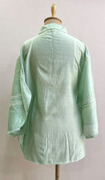 将图像加载到图库查看器中, Fiza Women's Lakhnavi Handcrafted Chanderi Silk Semi- Stiched Chikankari Top - HONC0192130