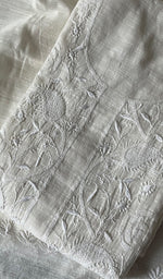 Load image into Gallery viewer, Women's Lakhnavi Handcrafted Linen Cotton Chikankari Semi- Stitched Kurta And Dupatta Set- HONC0258765