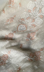 Load image into Gallery viewer, Women's Lakhnavi Handcrafted Unstitched Mul Chanderi Kurta And Dupatta Set - HONC0319476