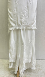 Load image into Gallery viewer, Women's Lakhnavi Handcrafted Modal Cotton Chikankari Kurta And Palazzo Set - HONC01666487