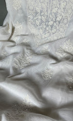 Load image into Gallery viewer, Women's Lakhnavi Handcrafted Mul Chanderi Unstitched Kurta And Dupatta Set- HONC0310193