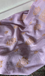 Load image into Gallery viewer, Women's Lakhnavi Handcrafted Chanderi Silk Unstitched Chikankari Full Suit - HONC0351091