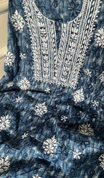 将图像加载到图库查看器中, Women's Lakhnavi Handcrafted Cotton Chikankari Unstitched Kurti Fabric - HONC0268842