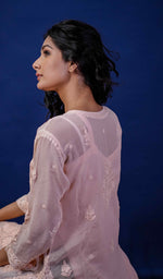 将图像加载到图库查看器中, Umnaaz Women's Lakhnavi Handcrafted Viscose Georgette Chikankari Kurti- HONC0170695